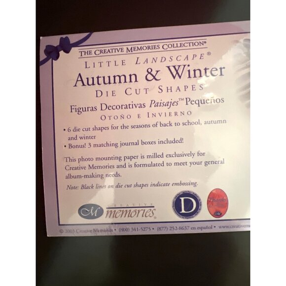 Creative Memories Little Landscape Autumn & Winter Die Cut Shapes 6218020903 - Picture 4 of 4